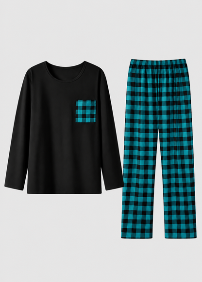 Men's Checkered Pajama Set | Long Sleeve | Relaxed Fit Sleepwear | Steven & Levon