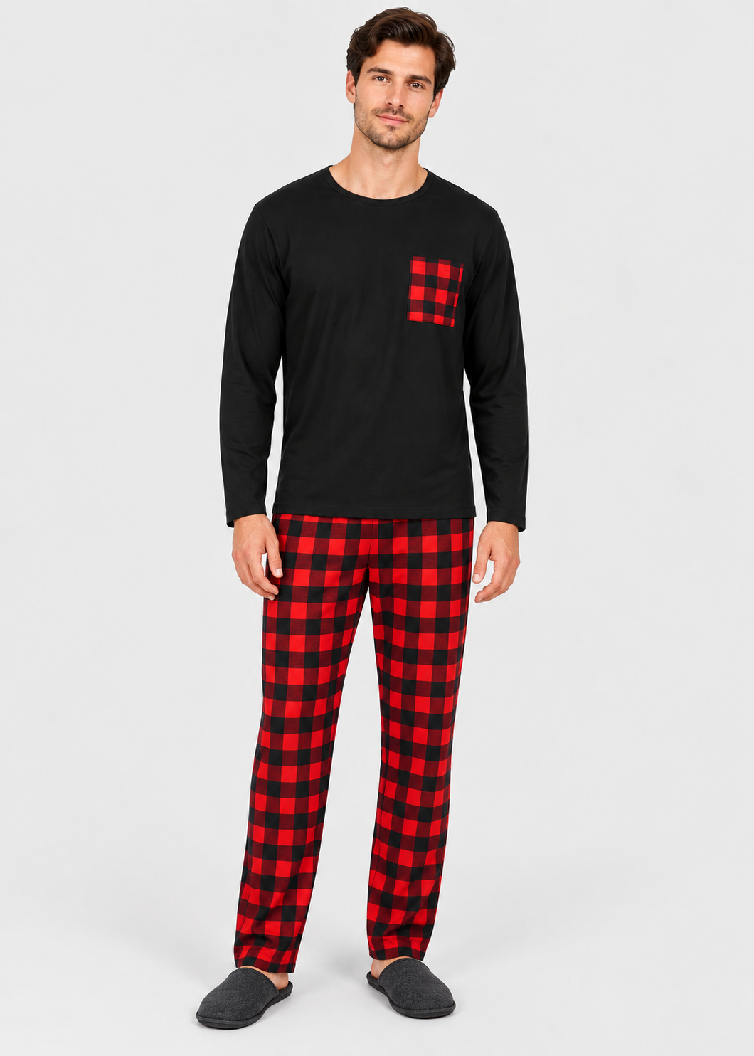 Men's Checkered Pajama Set | Long Sleeve | Relaxed Fit Sleepwear | Steven & Levon