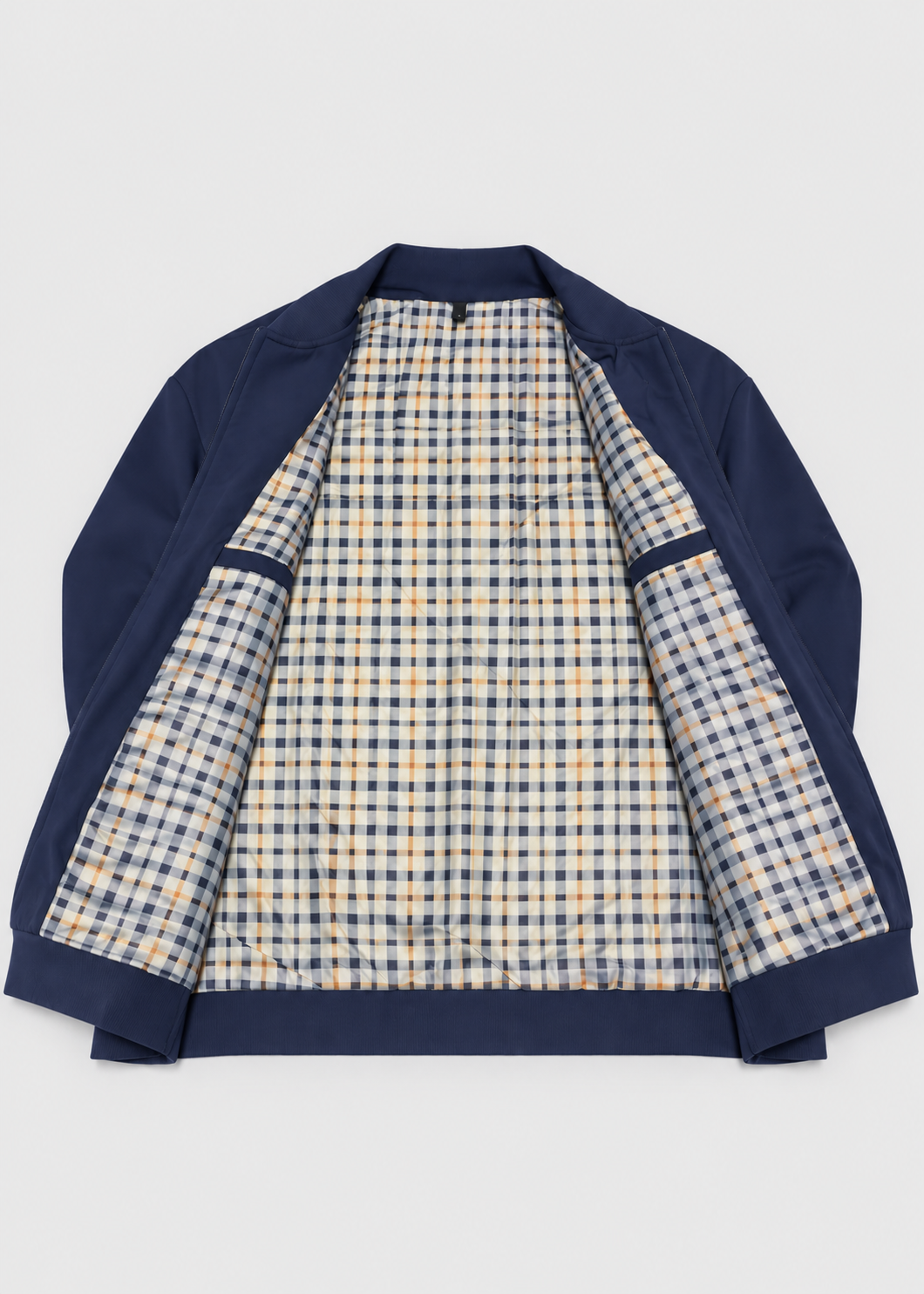 Men's Harrington Jacket | Lightweight | Check Lining | Zip Front | Smart Casual Outerwear | Steven & Levon