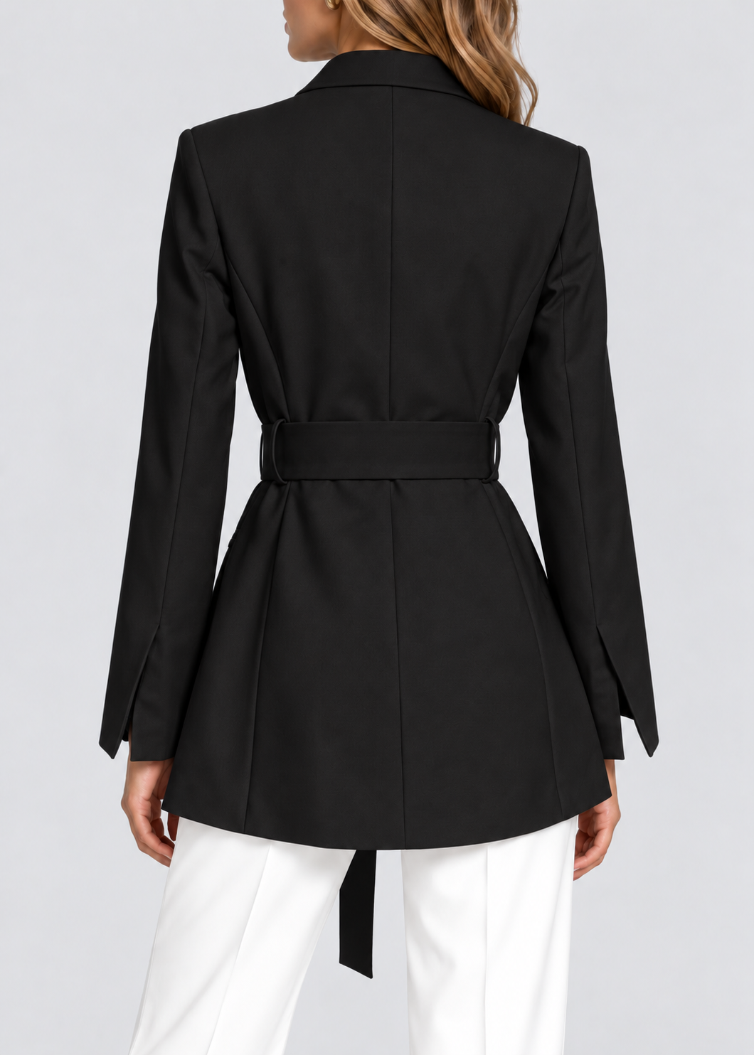 Women's Belted Blazer | Notched Lapels | Tailored Smart Casual Jacket | Steven & Levon