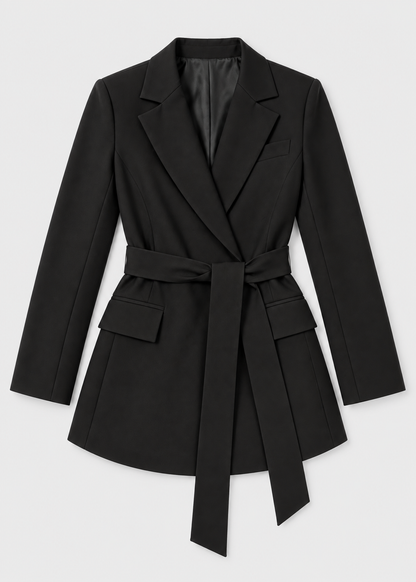 Women's Belted Blazer | Notched Lapels | Tailored Smart Casual Jacket | Steven & Levon