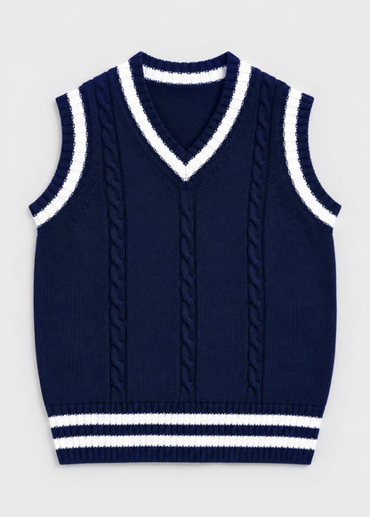 Sweater Vest | Men | V Neck Ribbed Trim | Regular Fit Layering Top | Steven & Levon