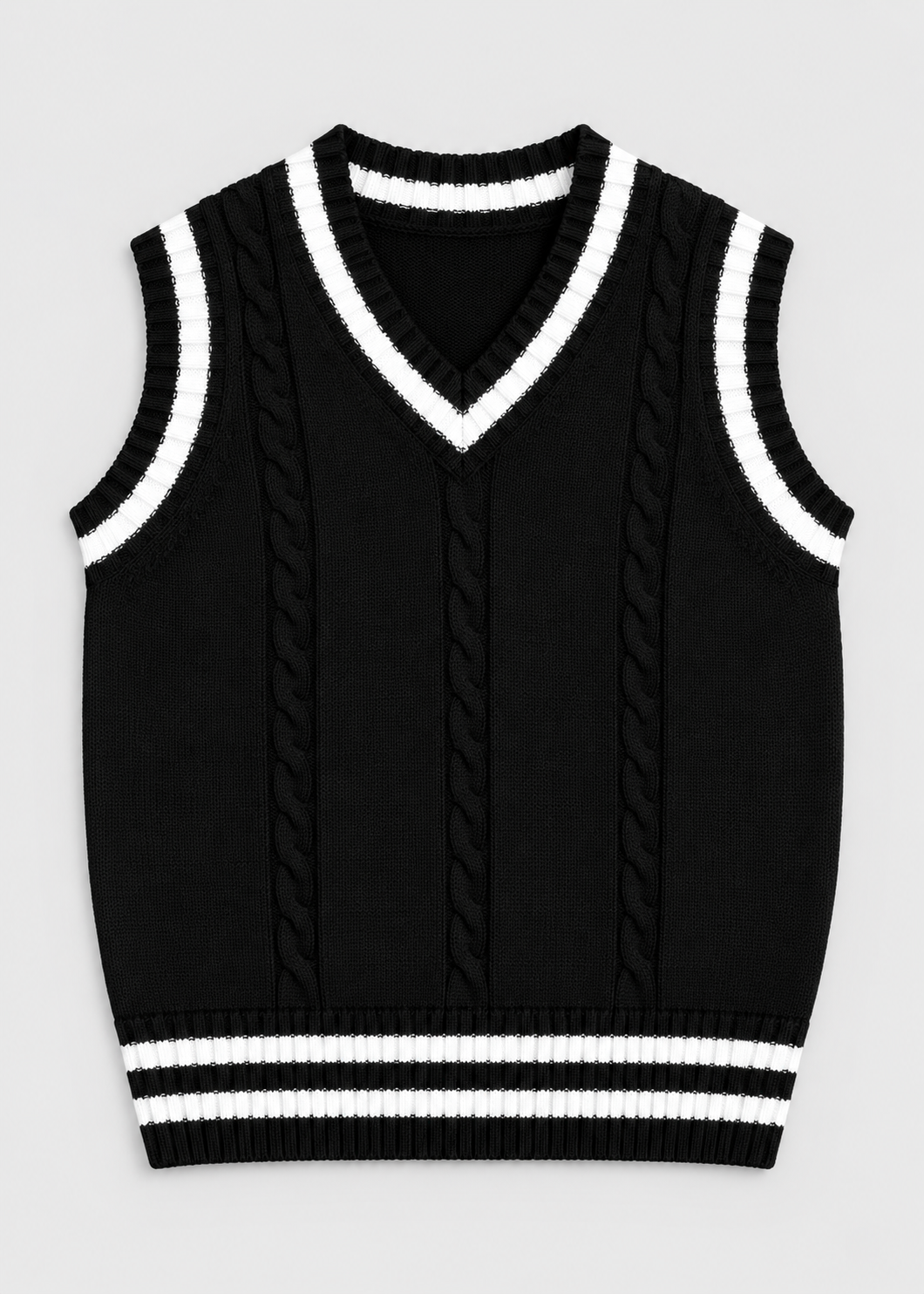 Sweater Vest | Men | V Neck Ribbed Trim | Regular Fit Layering Top | Steven & Levon
