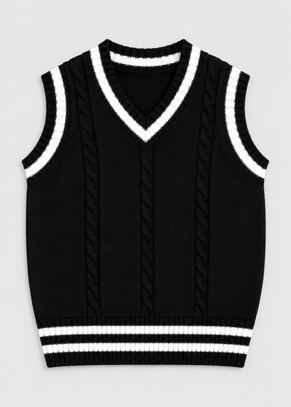 Sweater Vest | Men | V Neck Ribbed Trim | Regular Fit Layering Top | Steven & Levon