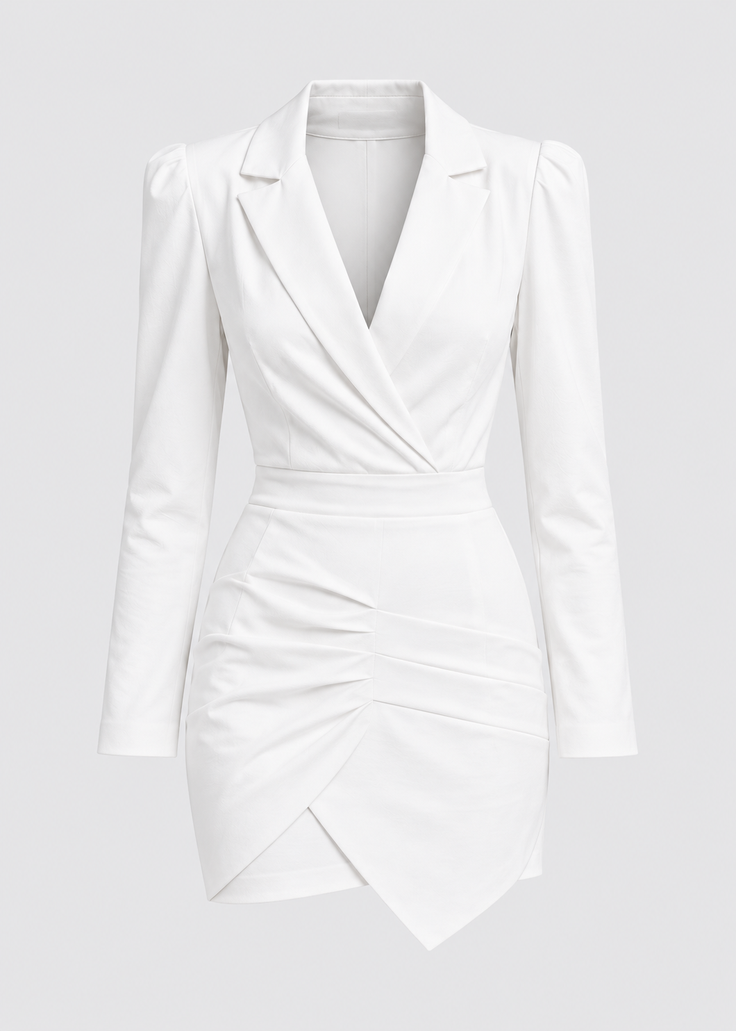 Woman's Blazer Mini Dress | Structured Long Sleeve | V Neck Party Dress | Tailored Fit Evening Wear | Steven & Levon
