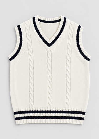 Sweater Vest | Men | V Neck Ribbed Trim | Regular Fit Layering Top | Steven & Levon