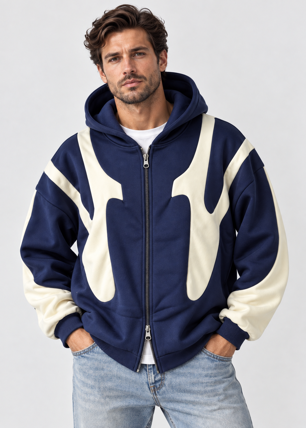Oversized Streetwear Hoodie | Y2K Graphic | Men | Polyester | Contrast Design | Steven & Levon