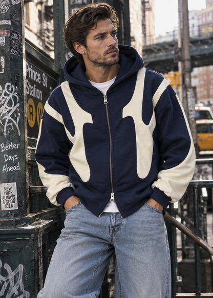 Oversized Streetwear Hoodie | Y2K Graphic | Men | Polyester | Contrast Design | Steven & Levon