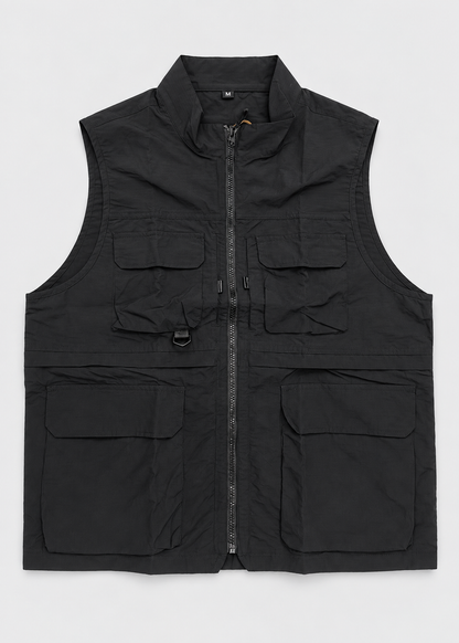 Men's Multi-Pocket Utility Gilet Vest | Lightweight | Zip Front | Outdoor Fishing Workwear | Steven & Levon