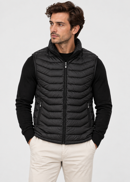 Men's Quilted Padded Bodywarmer | Lightweight Zip Front Gilet | Insulated | Steven & Levon