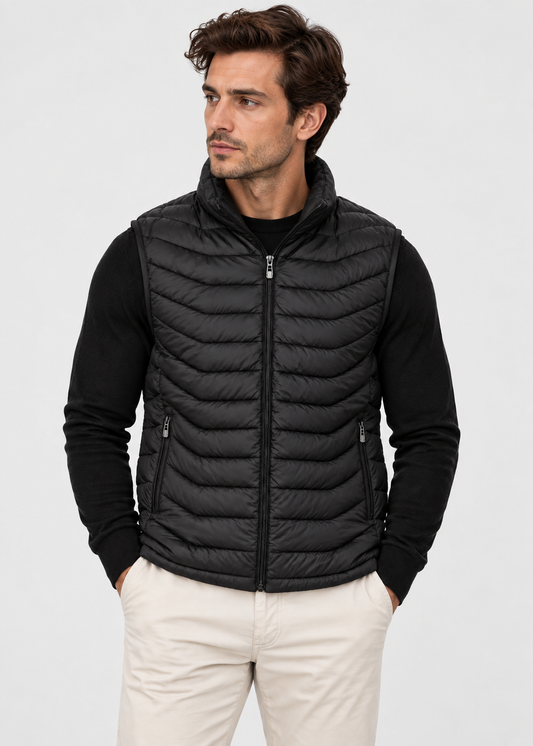 Men's Quilted Padded Bodywarmer | Lightweight Zip Front Gilet | Insulated | Steven & Levon