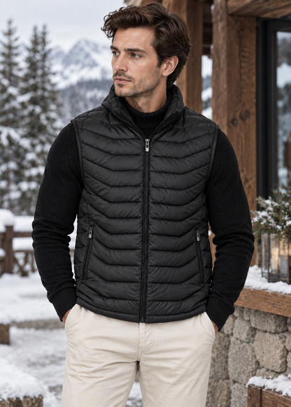Men's Quilted Padded Bodywarmer | Lightweight Zip Front Gilet | Insulated | Steven & Levon