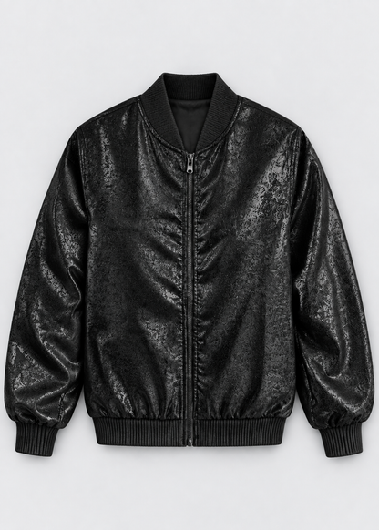 Shiny Bomber Jacket | Women | Zip Front | Lightweight Outerwear | Steven & Levon