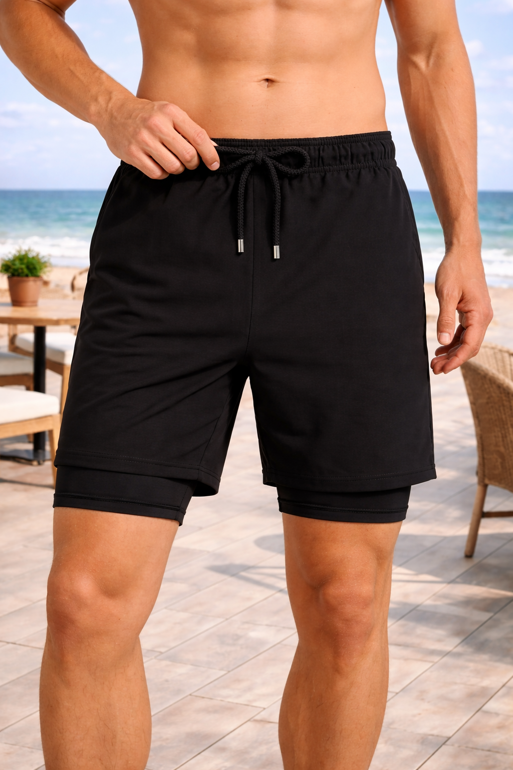 Men's Printed Swim Shorts | Compression Lining | Quick Dry Beach Shorts | Summer Swimwear | Steven & Levon