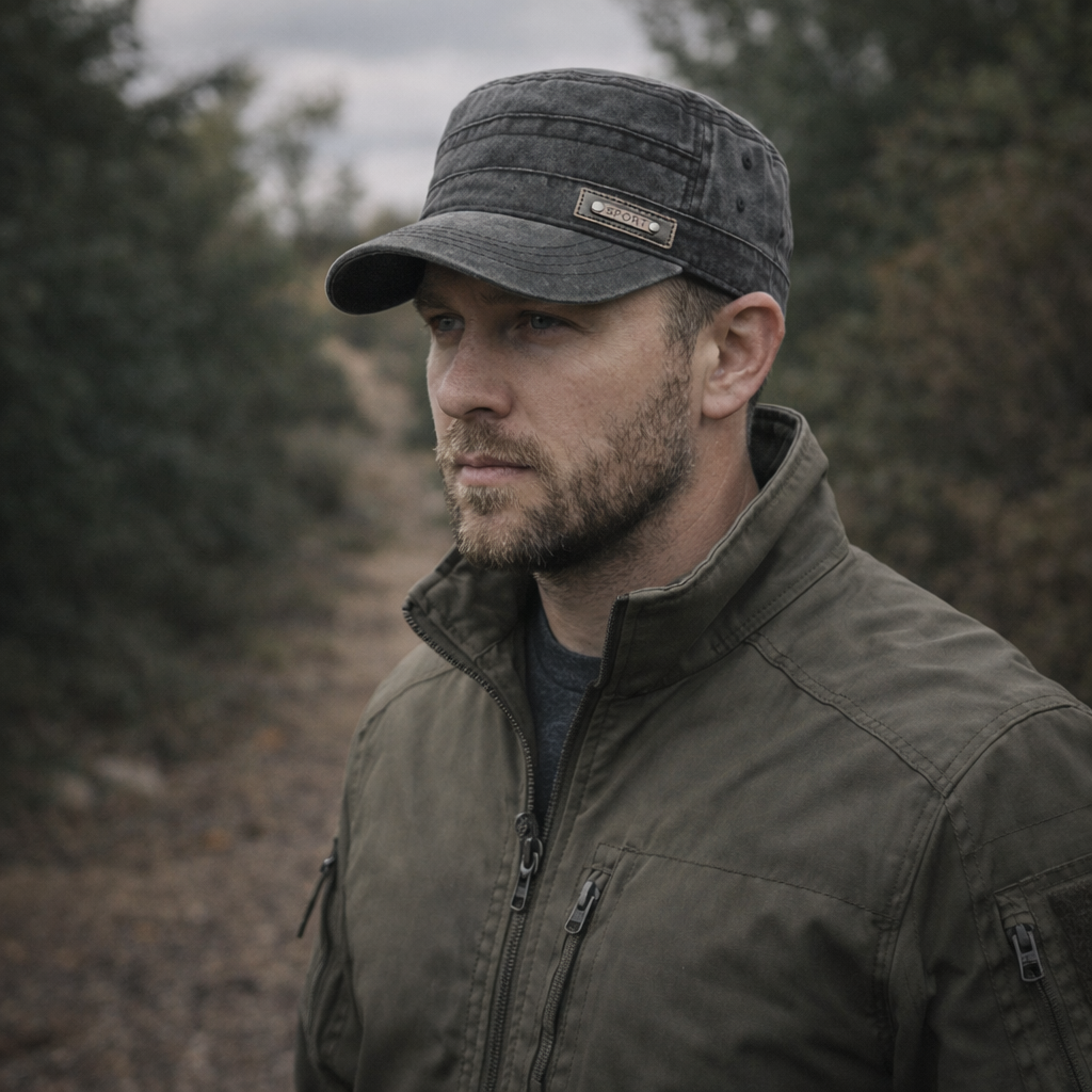 Flatrik - Flat Top Military Style Cap  Outdoor Sun Protection