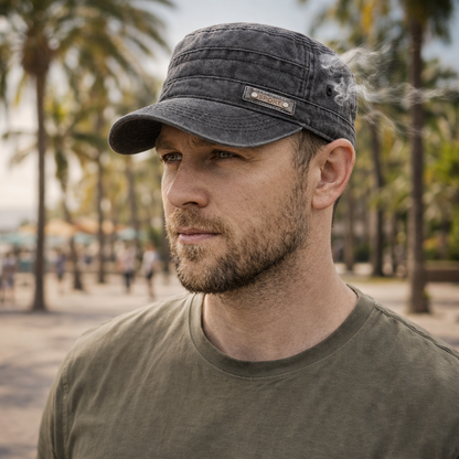 Flatrik - Flat Top Military Style Cap  Outdoor Sun Protection