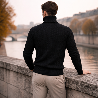 Heidi Men's Turtleneck Sweater | Slim Fit Warm Winter Knit Pullover