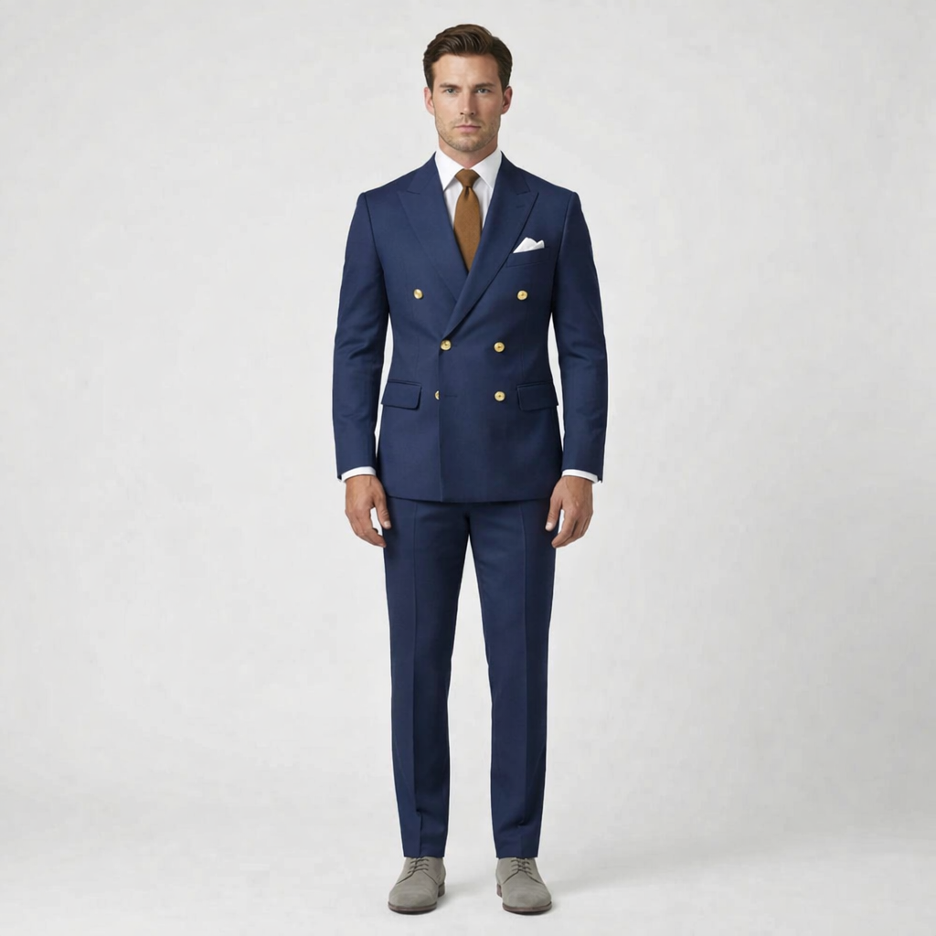 Dapavio | Business Suit Men | Double Breasted Slim Fit