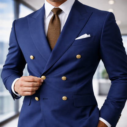 Dapavio | Business Suit Men | Double Breasted Slim Fit