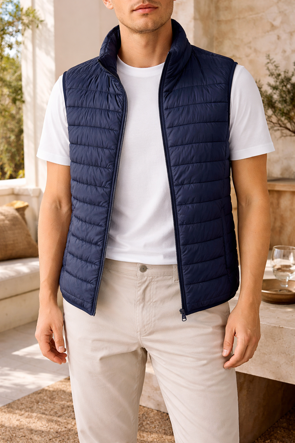 Men's Quilted Padded Bodywarmer | Lightweight Zip Front Gilet | Insulated | Steven & Levon