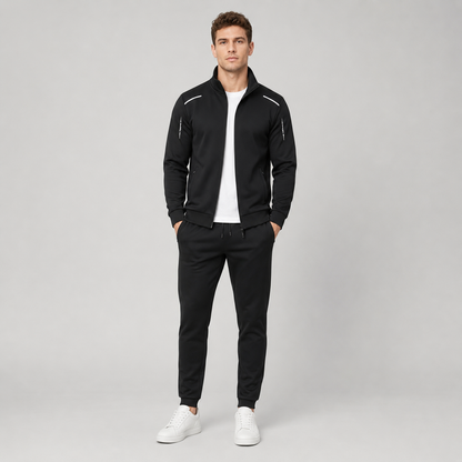 Mens Tracksuit | Zip Up Stand Collar | Casual Jacket and Jogger Trousers Two Piece Set | Steven & Levon