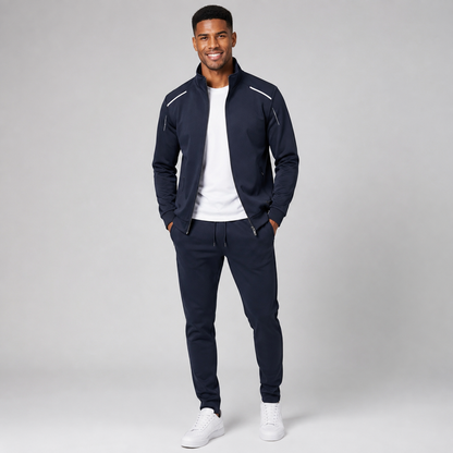 Mens Tracksuit | Zip Up Stand Collar | Casual Jacket and Jogger Trousers Two Piece Set | Steven & Levon