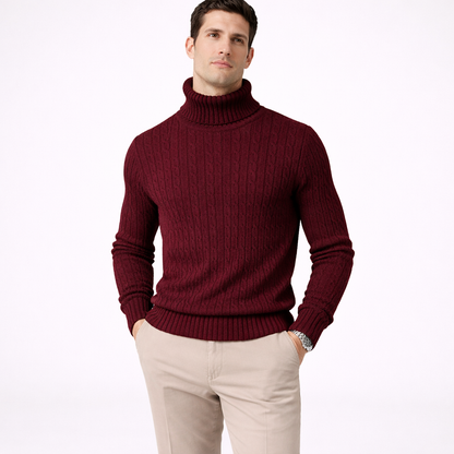 Heidi Men's Turtleneck Sweater | Slim Fit Warm Winter Knit Pullover