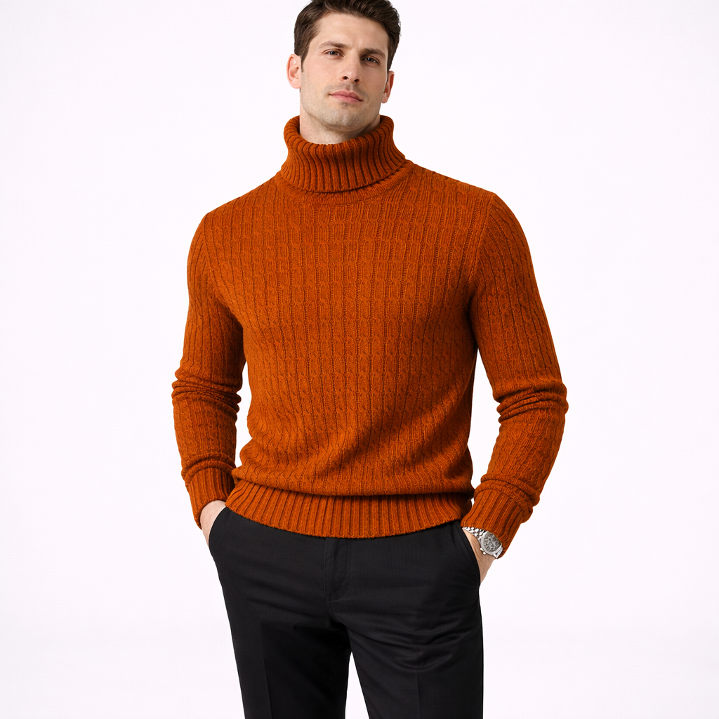 Heidi Men's Turtleneck Sweater | Slim Fit Warm Winter Knit Pullover