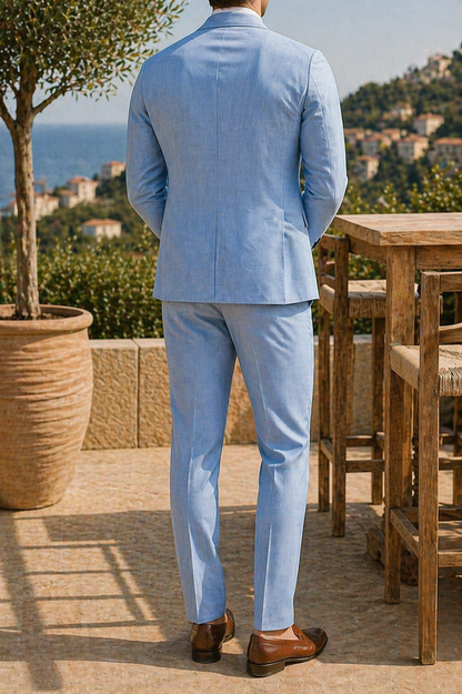 Men's Linen Suit Set | Blazer & Tailored Trousers | Two Piece Smart Formal Outfit | Steven & Levon