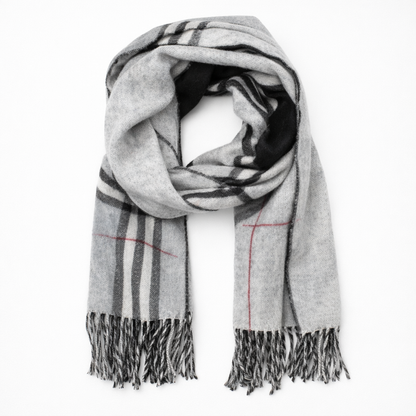 Tarnavex - British Plaid Tassel-Trim Men's Scarf  Winter Neck Warmth