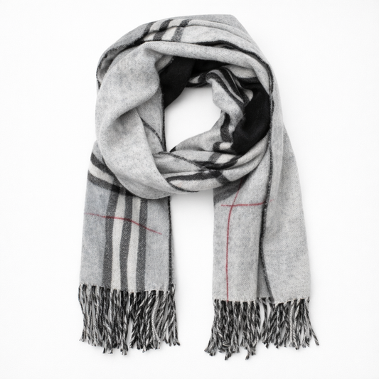 Tarnavex - British Plaid Tassel-Trim Men's Scarf  Winter Neck Warmth
