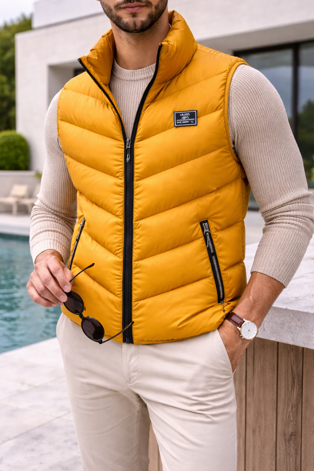 Men's Quilted Padded Gilet | Zip Closure | Lightweight Insulated Bodywarmer | Steven & Levon