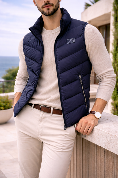 Men's Quilted Padded Gilet | Zip Closure | Lightweight Insulated Bodywarmer | Steven & Levon