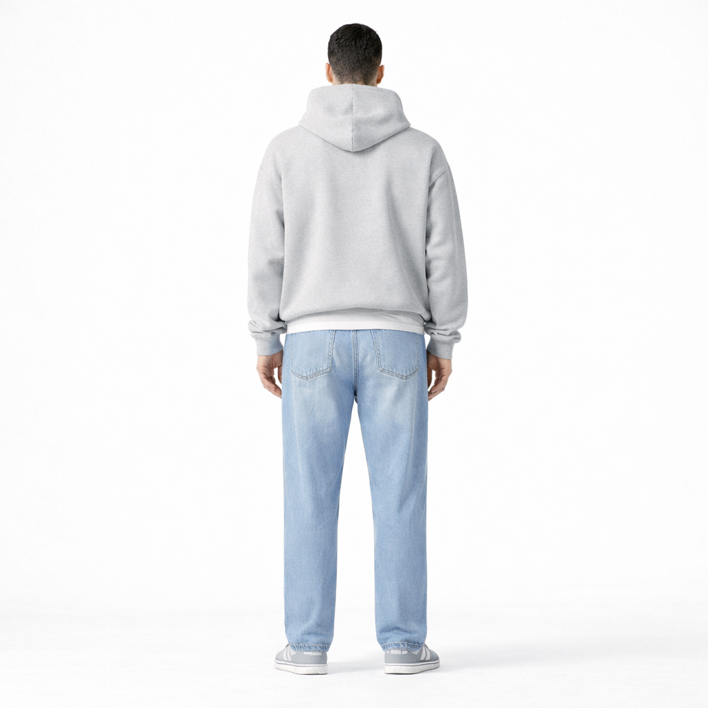 Driftway - Loose Straight Leg Drawstring Jeans  Everyday Casual Wear