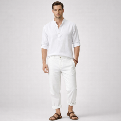 Brezalo - Loose-Fit Long Sleeve Casual Shirt  Relaxed Weekend Wear