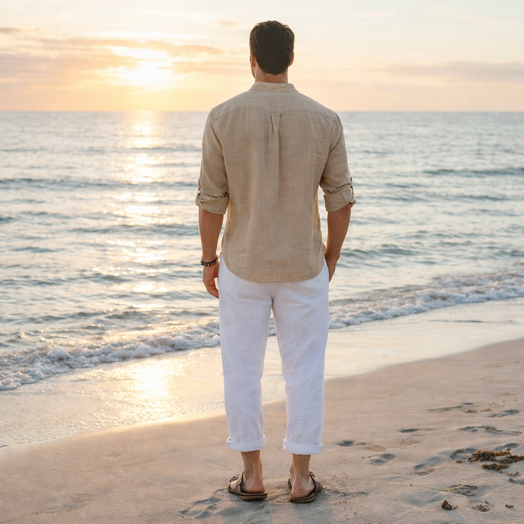 Brezalo - Loose-Fit Long Sleeve Casual Shirt  Relaxed Weekend Wear