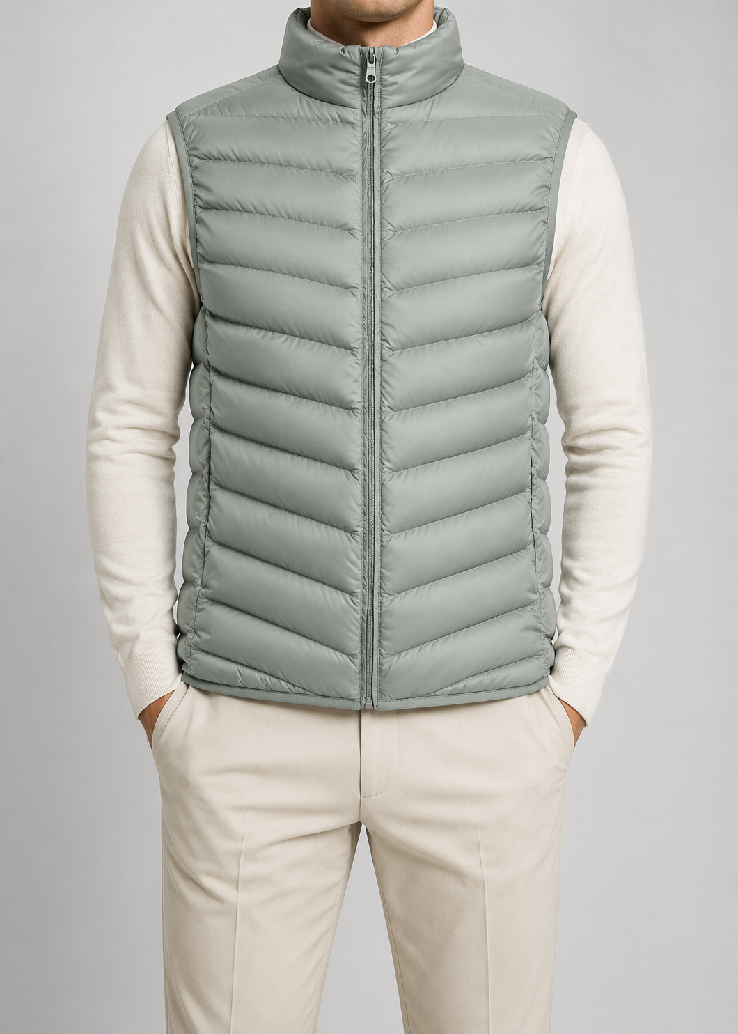Men's Lightweight Sleeveless Bodywarmer | Quilted Gilet | Zip Front | Warm | Steven & Levon