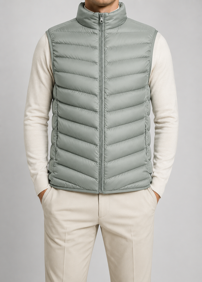 Men's Lightweight Sleeveless Bodywarmer | Quilted Gilet | Zip Front | Warm | Steven & Levon