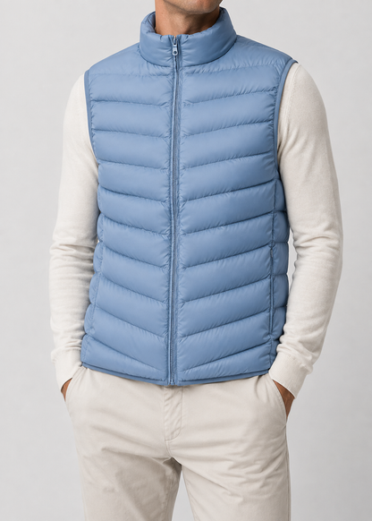 Men's Lightweight Sleeveless Bodywarmer | Quilted Gilet | Zip Front | Warm | Steven & Levon