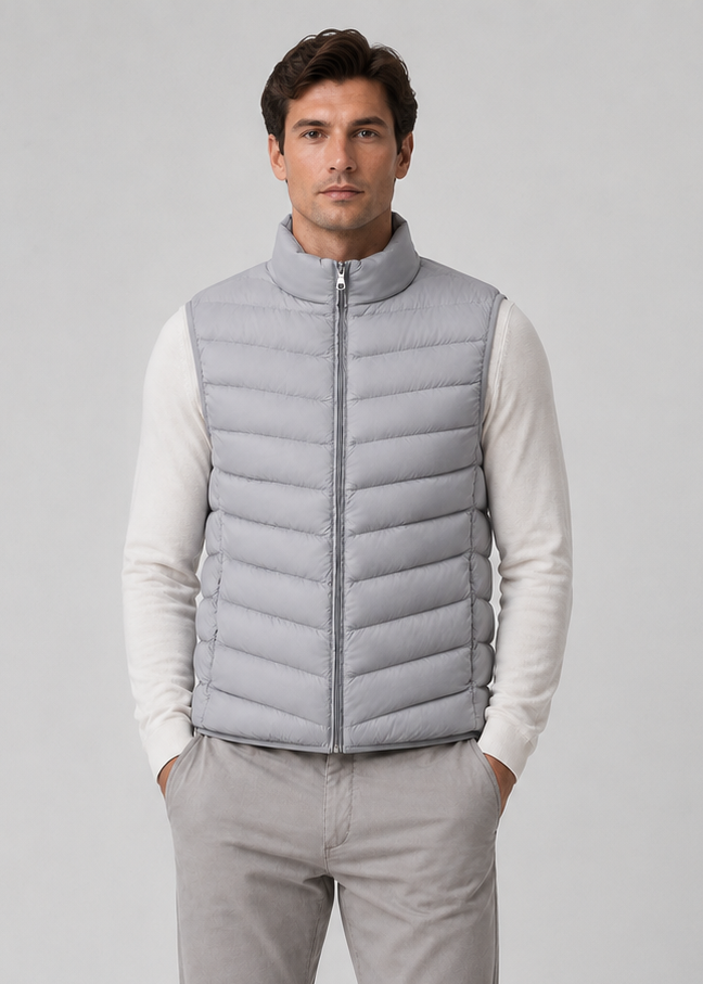 Men's Lightweight Sleeveless Bodywarmer | Quilted Gilet | Zip Front | Warm | Steven & Levon
