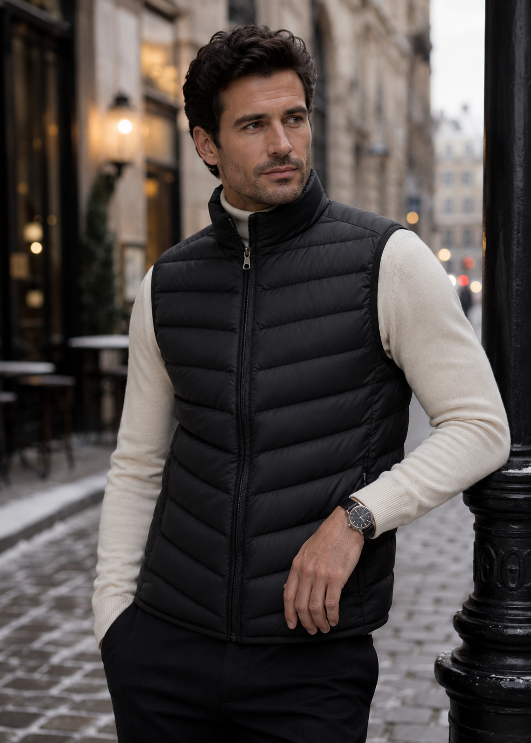 Men's Lightweight Sleeveless Bodywarmer | Quilted Gilet | Zip Front | Warm | Steven & Levon
