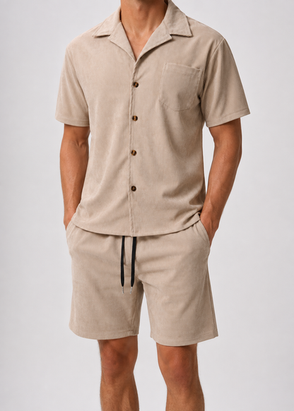 Men's Cuban Outfit Set | Collar Co-Ord Set | Men | Lightweight Cotton Blend | Steven & Levon