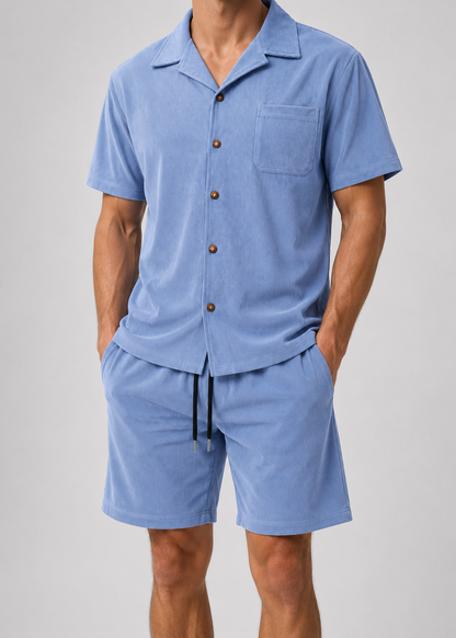 Men's Cuban Outfit Set | Collar Co-Ord Set | Men | Lightweight Cotton Blend | Steven & Levon