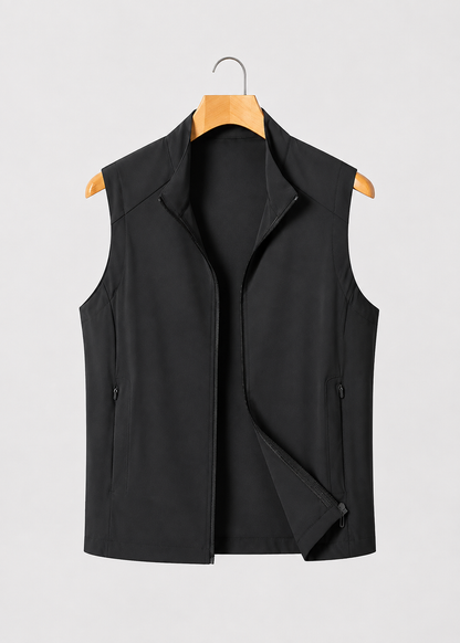 Men's Lightweight Zip Front Bodywarmer | Nylon-Spandex Blend | Insulated Sleeveless Vest | Steven & Levon