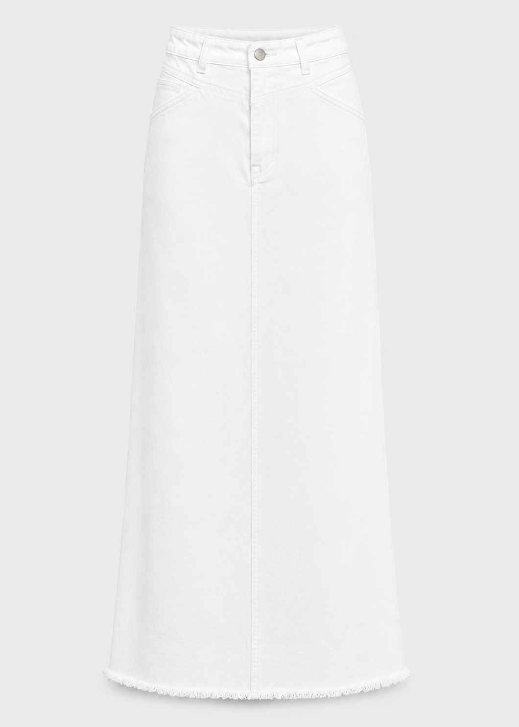 Women's High Waist Denim Maxi Skirt | Women | Straight Fit | Raw Hem | 4-Pocket Long Skirt | Steven & Levon