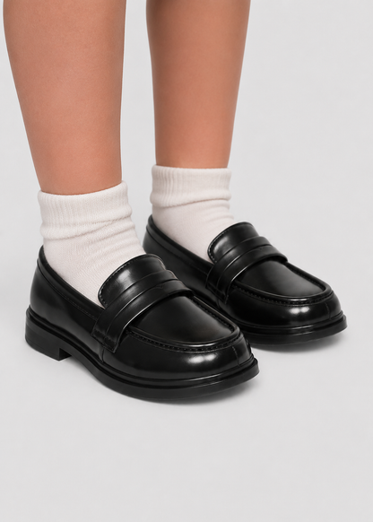 Kids Loafers | Round Toe School Shoes | PU-Leather | Smart Casual Penny Loafers | Steven & Levon