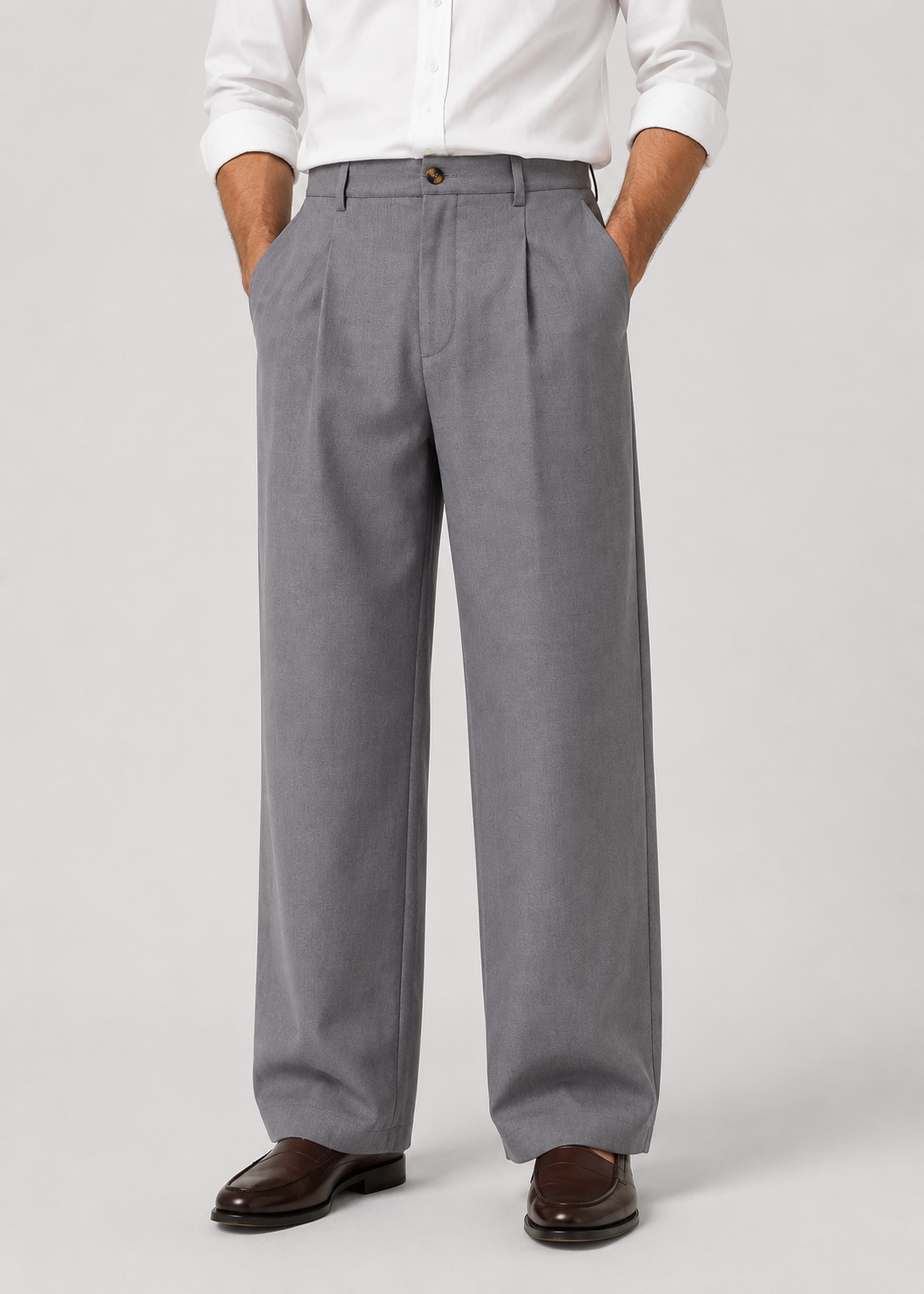Men's Wide Leg Trousers |  Relaxed Fit Cotton Blend Pants | Smart Casual Streetwear | Steven & Levon