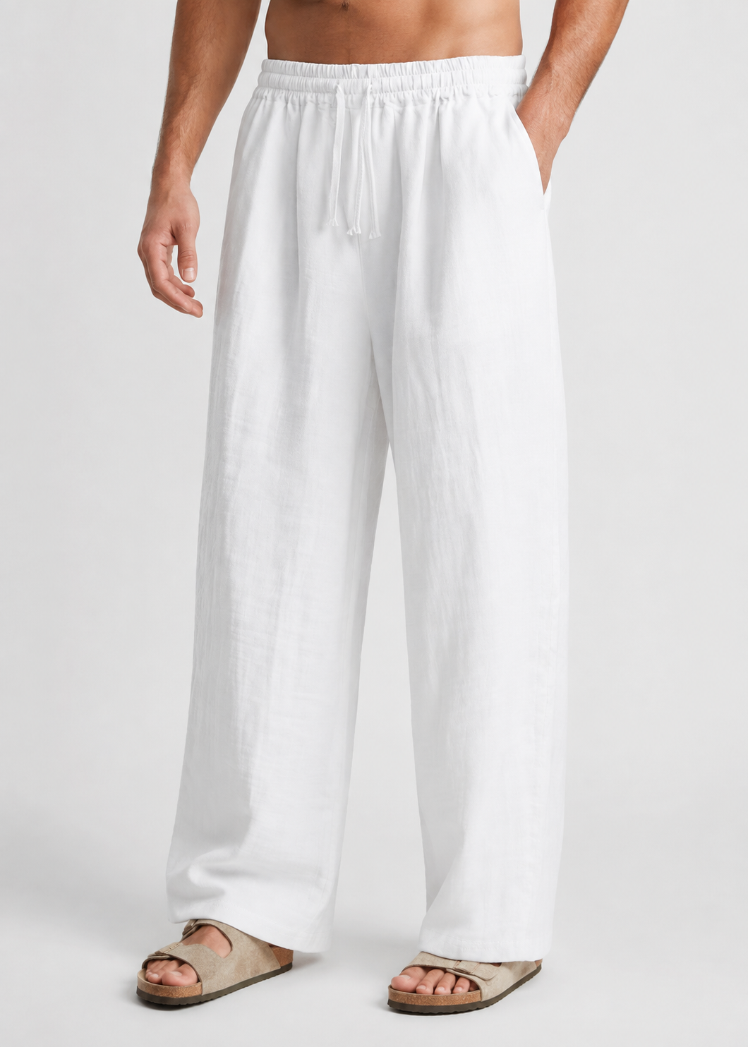 Men's Drawstring Trousers | Polyester | Lightweight Relaxed Fit Pants | Steven & Levon