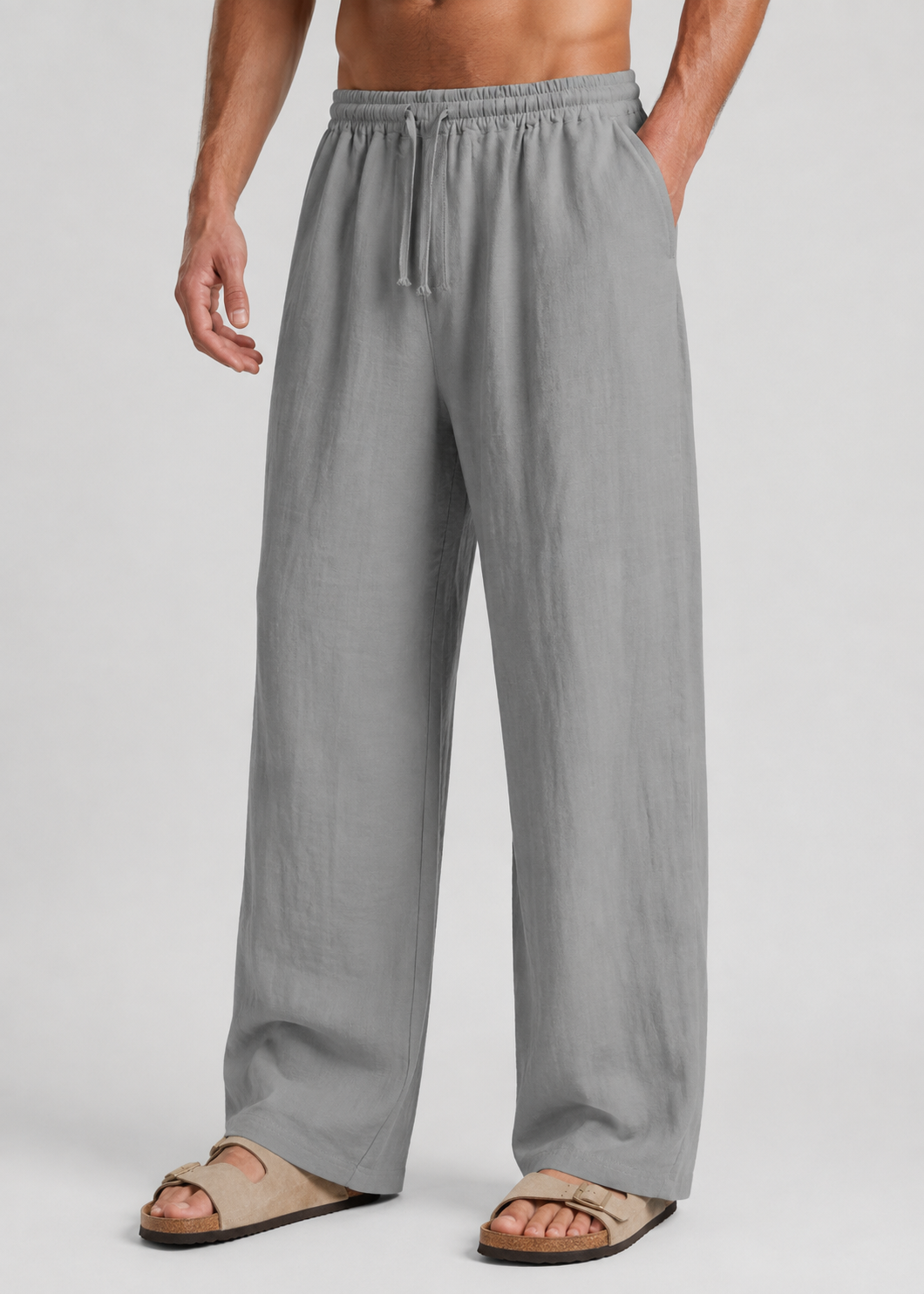 Men's Drawstring Trousers | Polyester | Lightweight Relaxed Fit Pants | Steven & Levon