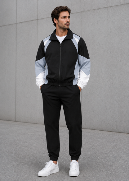 Colorbrix - Colour-Blocked Zip-Up Casual Jacket  Casual Everyday Wear